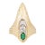 Erte Peacock Rayonnement Ring LTD Edition Emerald Diamond Vintage 14k Gold, Size 7.5 For Sale