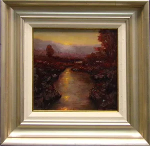 Contemporary James Thorpe River Sunset Hand Signed Original Canvas, Framed