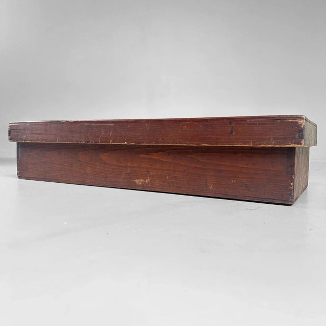 Brown Japanese Wooden Storage Box, 1930s For Sale - Image 8 of 15