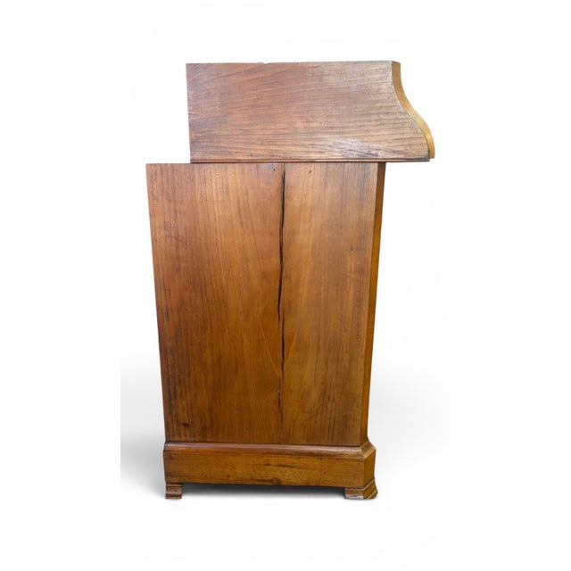 Early 19th Century Early 20th Century Biedermeier Style Figured Walnut Marble-Lined Tall Chest For Sale - Image 5 of 12