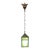 1920s Mission Pendant Light With Green Slag Glass For Sale