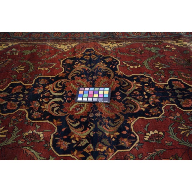 Late 19th Century Antique Red Farahan Persian Area Rug For Sale - Image 5 of 9