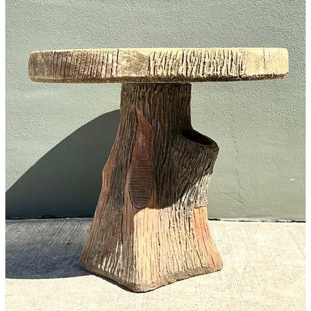 Vintage Patinated Faux Bois Concrete Table For Sale - Image 10 of 12