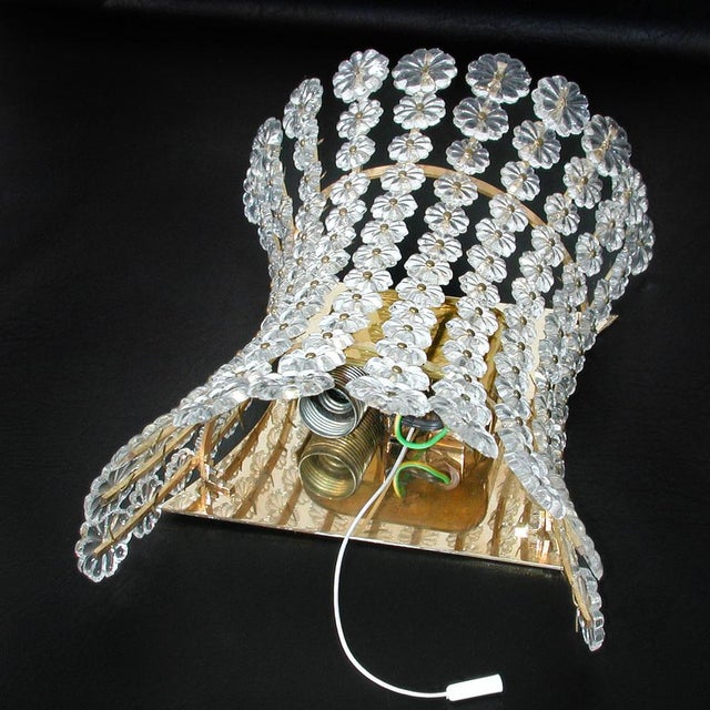 Mid-Century Modern Mid-Century Wall Light in Crystal Glass & Brass attributed to Emil Karl Stejnar, 1950s For Sale - Image 3 of 8