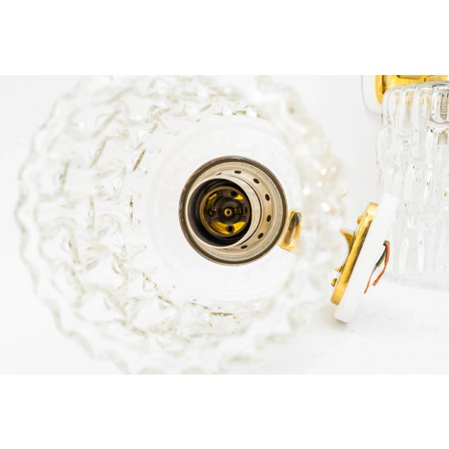 Structured Glass Wall Lamps by Rupert Nikoll, Vienna, Austria, 1950s, Set of 2 For Sale - Image 6 of 12