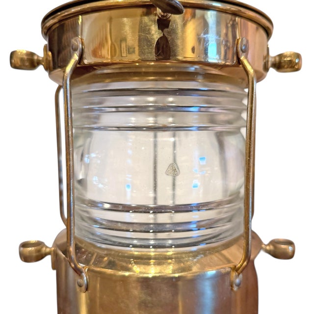 Mid 20th Century Brass Ship's Lantern Pendant Light For Sale - Image 10 of 16