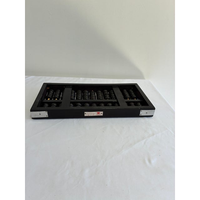 Black Vintage Chinese 13-Rod Black Wooden Suanpan Abacus For Sale - Image 8 of 9