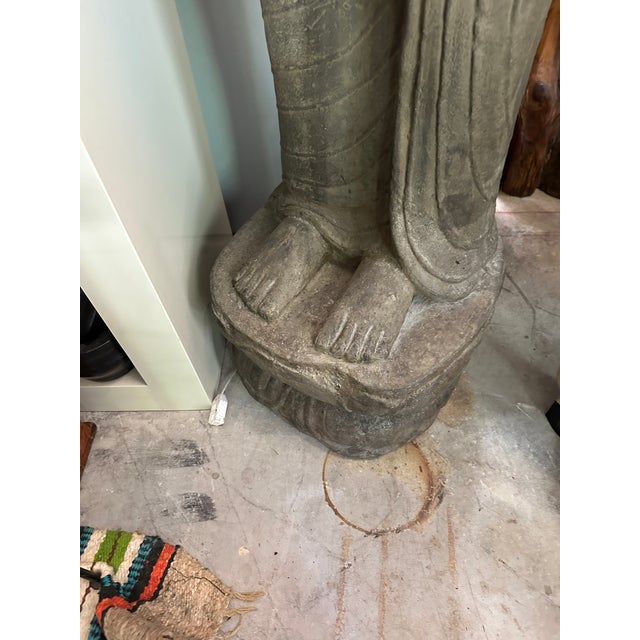 Vintage Oversized Standing Buddha Statue For Sale - Image 4 of 10