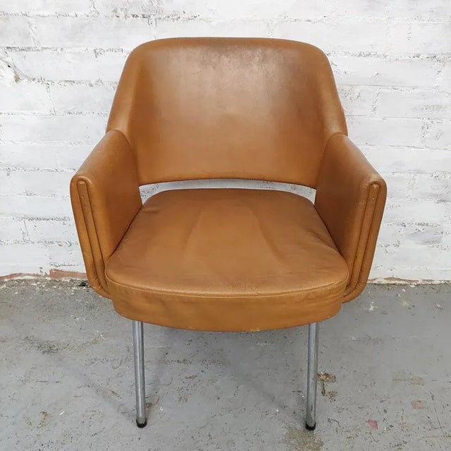 Deauville Leather Armchairs by Marc and Pierre Simon for Airborne, 1960s For Sale - Image 18 of 18