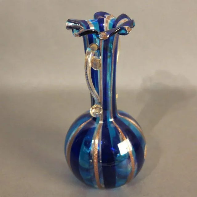 Gold Inlaid Murano Glass Vase, 1950s, in Flawless conditions. Designed 1950 to 1959 This piece has an attribution mark, I...