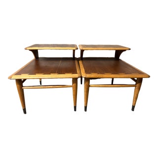 1950s Mid-Century Modern Lane Acclaim Step End Tables - Pair For Sale
