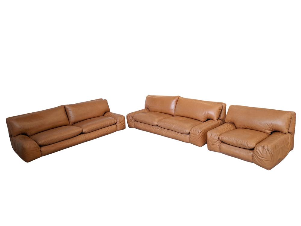 arflex Bengodi ブラウンファブリック 3Pソファ Bengodi Sofa Set by Cini Boeri for Arflex Italia, 1970, Set of 3