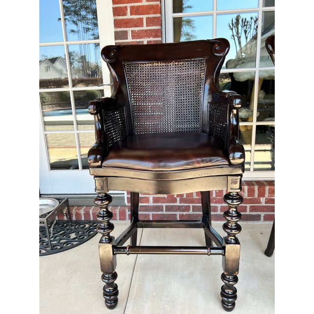 Rustic Tommy Bahama Kingstown Swivel Bar Stools (Bar Height) For Sale - Image 3 of 10