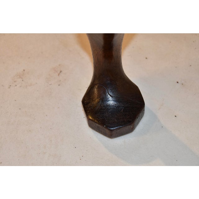 Brown Circa 1900 English Walnut Upholstered Stool For Sale - Image 8 of 9