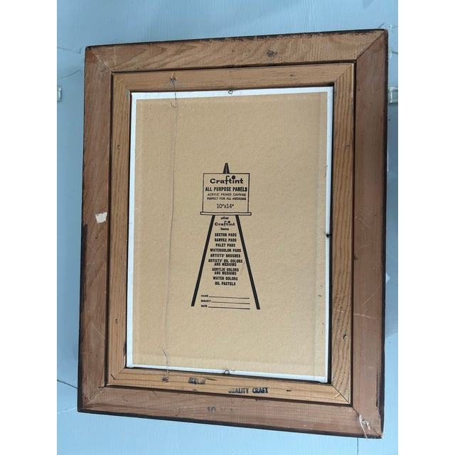 Mid 20th Century Original Pueblo Scene Christmas Oil Painting Signed, Framed For Sale In Sacramento - Image 6 of 6