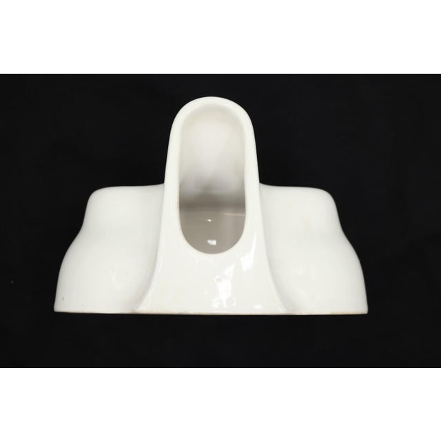 Reclaimed Ceramic White Tub Faucet Cover For Sale - Image 6 of 7