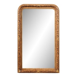 19th Century Louis Philippe Carved Mirror With Garland Motif For Sale
