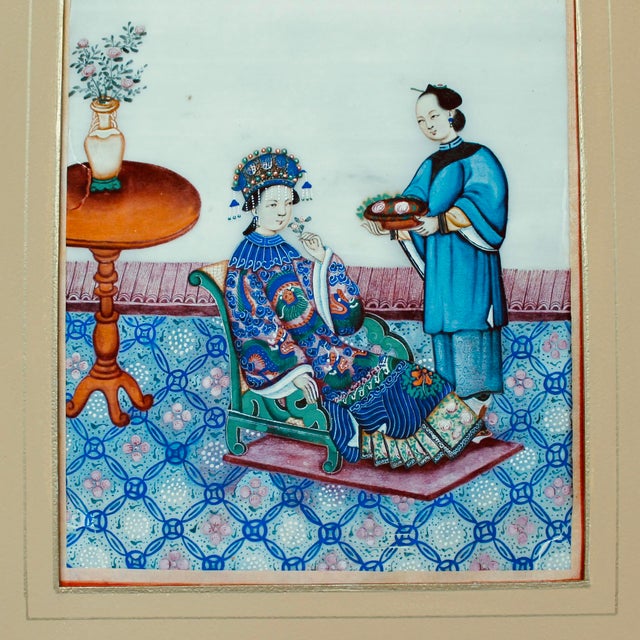 Trio of Fine Chinese Export Paintings on Mulberry Pith Paper, 19th Century For Sale - Image 4 of 18