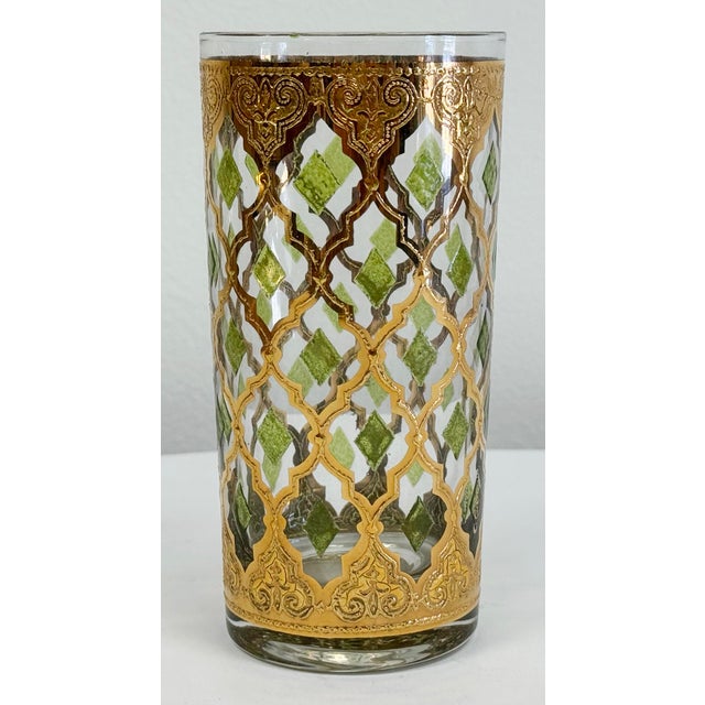 Mid 20th Century VIntage Culver Valencia 22k Gold Highball Glasses, S/8 For Sale - Image 5 of 9