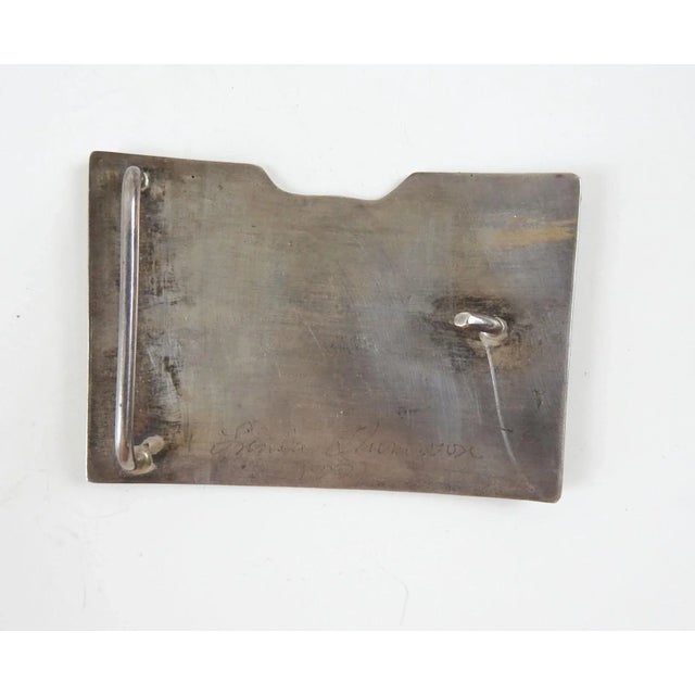 1991 handmade one of a kind sterling silver bear belt buckle by Linda Thompson. Signed and dated on the back. Minor...