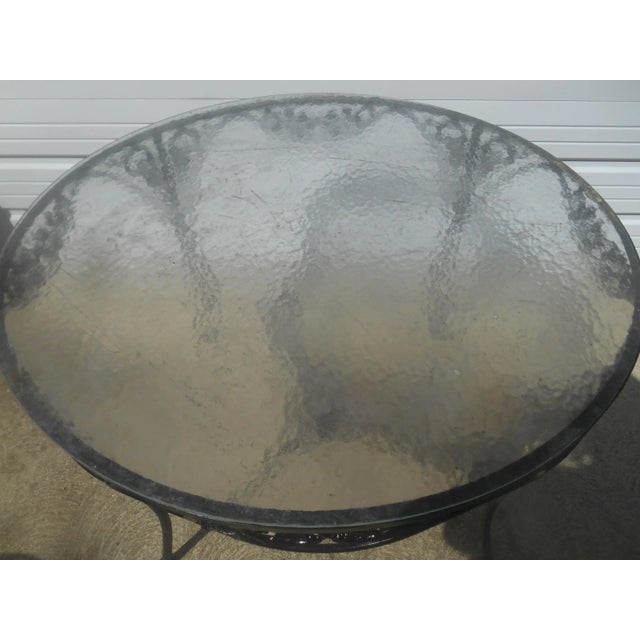 Black Vintage 1960's Russell Woodard Wrought Iron Patio Set For Sale - Image 8 of 8