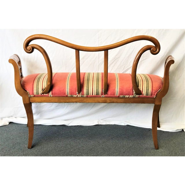 Brown Thonet Inspired Art Nouveau Bentwood Settee With Painted Details For Sale - Image 8 of 13