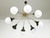 Mid-Century Modern Opaline Glass, Brass & Painted Metal 8-Light Pendant Lamp from Stilnovo, 1950s For Sale - Image 3 of 14