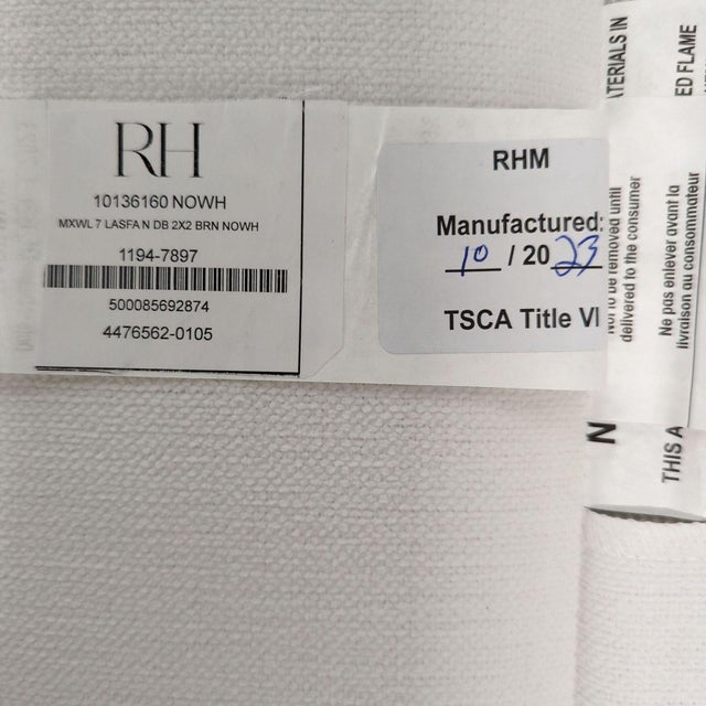 Restoration Hardware Maxwell White Sectional Sofa - Modern L-Shaped Couch For Sale - Image 9 of 15