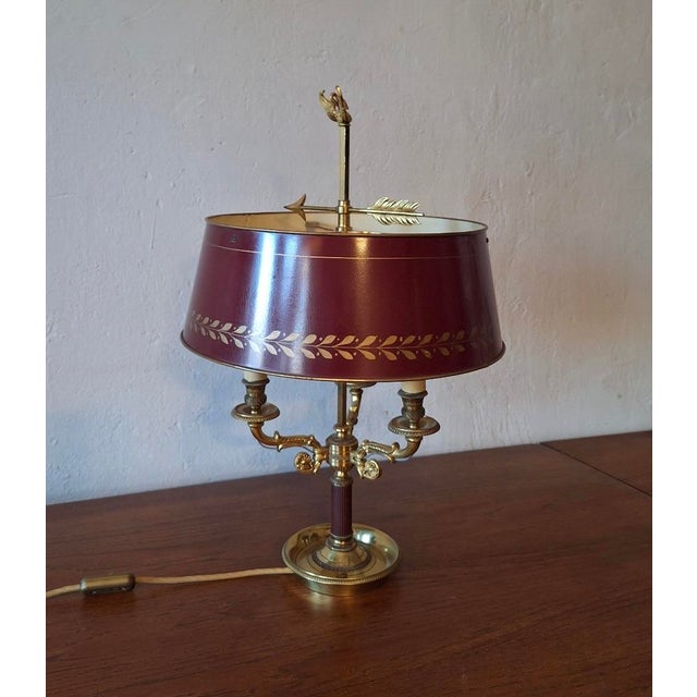 Maison Lucien Gau Model 15033 brass table lamp with 3 lights, dating from the mid 20th century. I have official proof of...