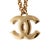 Modern Chanel CC Gold Plated Black Enamel Rolo Chain Pendant Necklace For Sale - Image 3 of 9