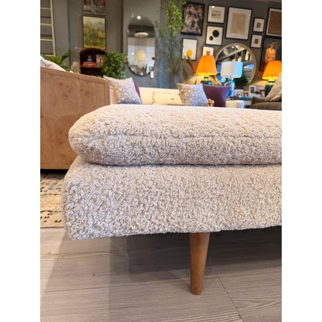 Contemporary Three Seat Boucle Bench For Sale - Image 3 of 6