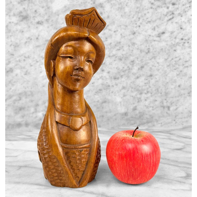 Vintage Carved Wood Ethnic Women Bust/Sculpture, c. Mid 20th Century - Pairs Nicely with Many Mid-Century & Eclectic...