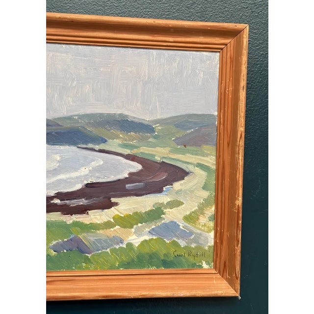 Curt Rydell, Coastal Landscape, 1950s, Oil Painting on Panel, Framed For Sale - Image 10 of 18