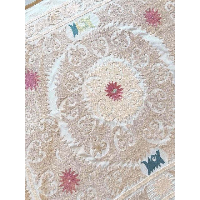 Textile Suzani Wall Hanging Decor - 1960s Embroidery For Sale - Image 7 of 9