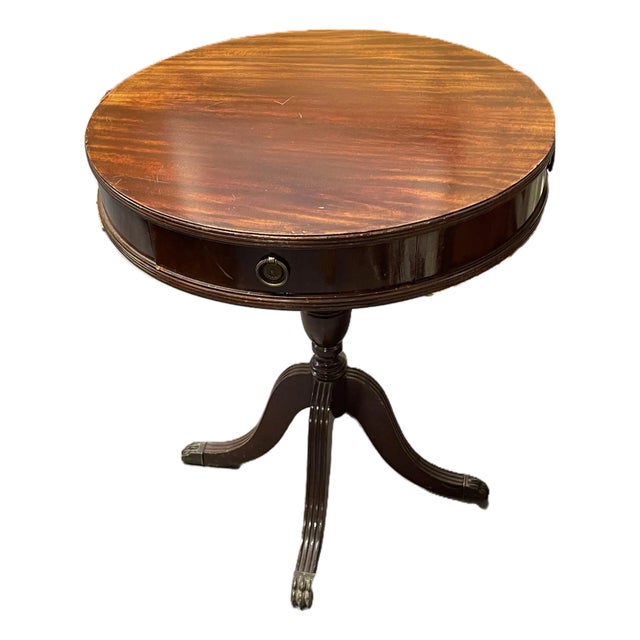 Early 20th Century Mahogany Drum Table by Mingh & Eisenbrey in Baltimore, Md For Sale