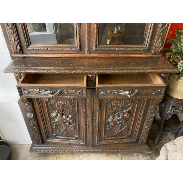 Antique French Hand Carved Wood Cabinet/Buffet 1880s For Sale - Image 9 of 12