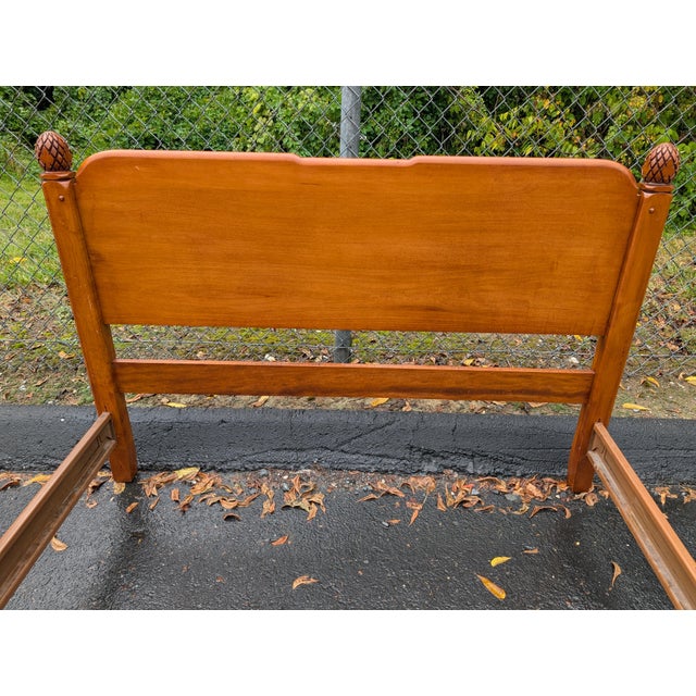 Wood Vintage Cushman Style Colonial Maple Full-Size Bedframe For Sale - Image 7 of 10