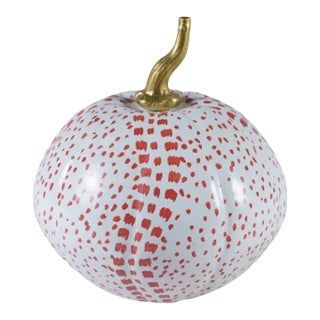 Rusty Red Dot Tole Pumpkin 4" For Sale