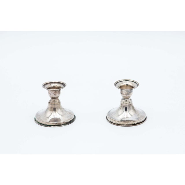 Low Silver Candlesticks, Set of 2 For Sale - Image 3 of 3