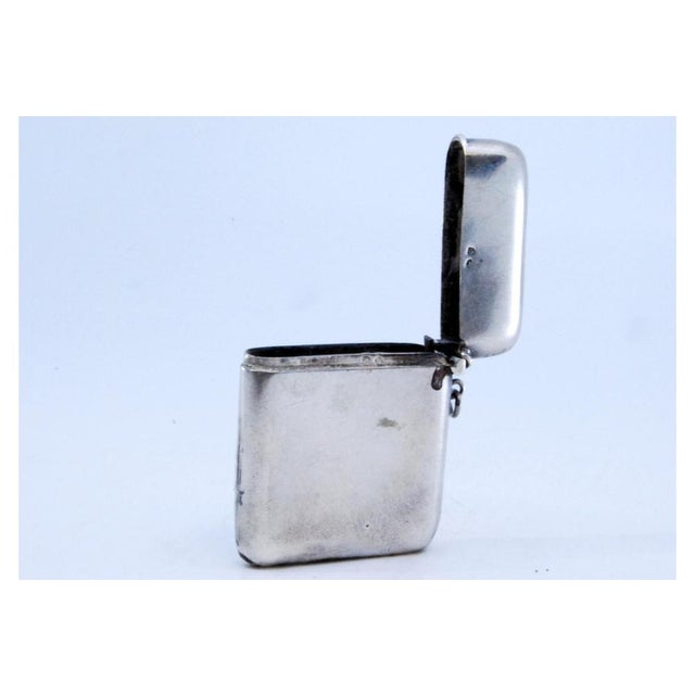 Art Nouveau Silver Embossed Matchbox with Equestrian Scene and Hinged Lid For Sale - Image 4 of 10