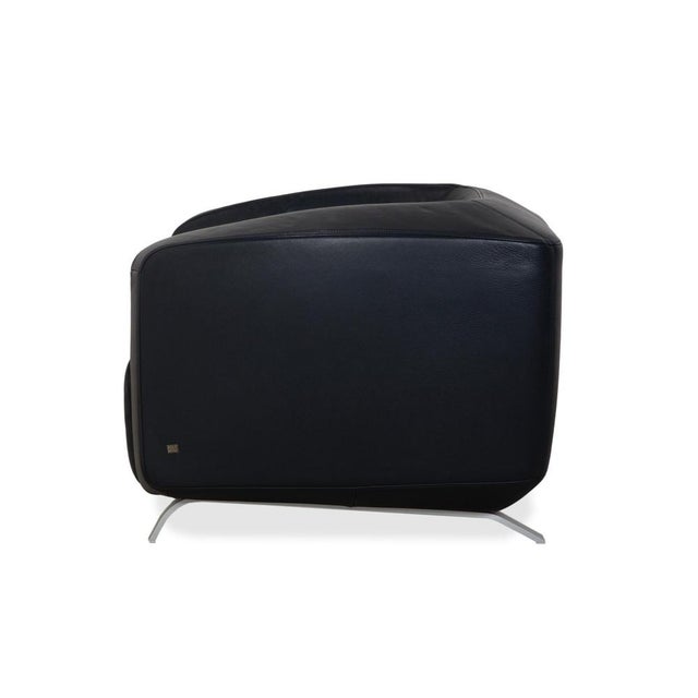 Dark Blue Leather Armchair from Rolf Benz For Sale - Image 13 of 14