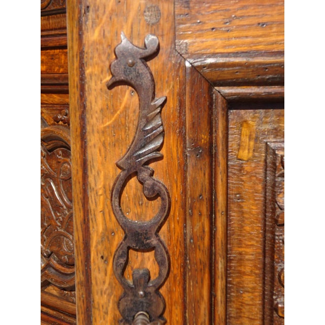 Renaissance-Style Wardrobe in Oak, 1950s For Sale - Image 16 of 18