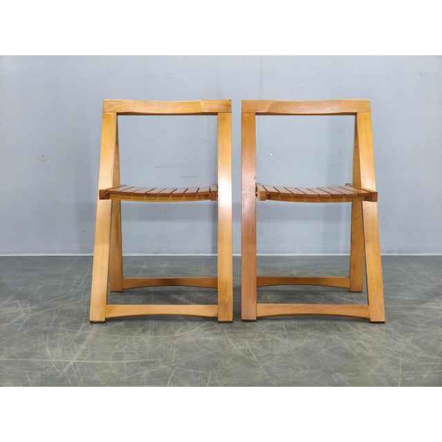 Gold Trieste Folding Chairs by Aldo Jacober for Alberto Bazzani, 1960s, Set of 4 For Sale - Image 8 of 18