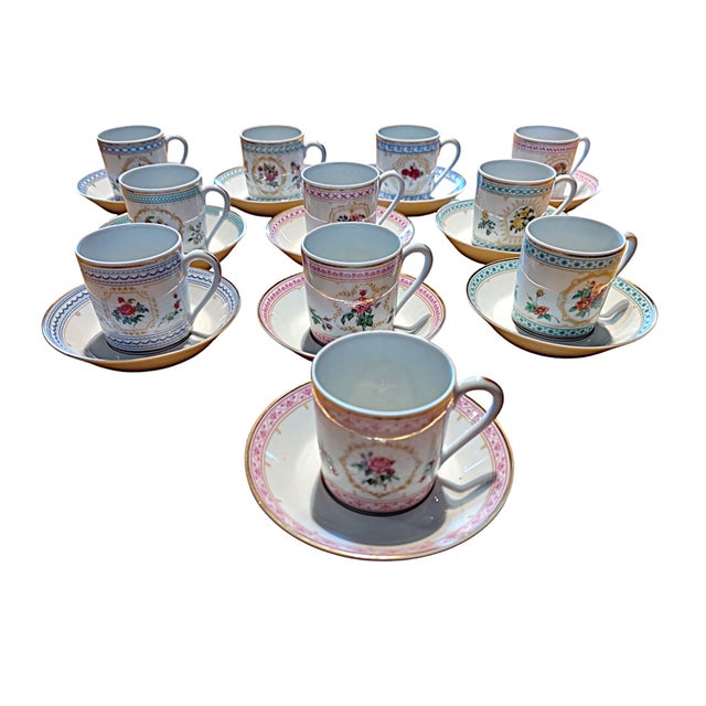 Joséphine Collection Coffee Service in Limoges Porcelain Roses Decor from Haviland, 1982, Set of 22 For Sale - Image 8 of 10