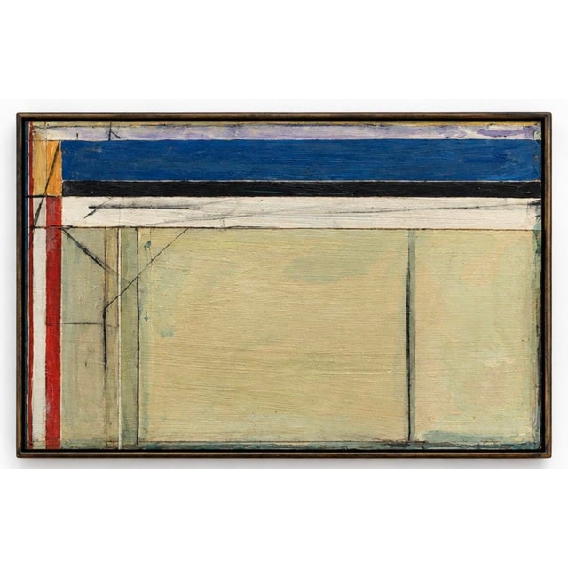 Plastic Abstract Expressionism Painting in the Manner of Diebenkorn (12”x 18”) For Sale - Image 7 of 11
