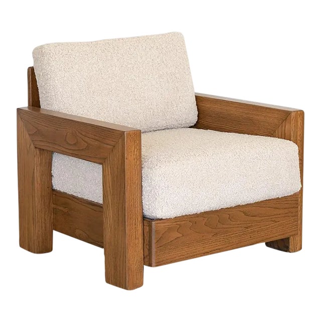 1970s Solid Wood Club Chair For Sale