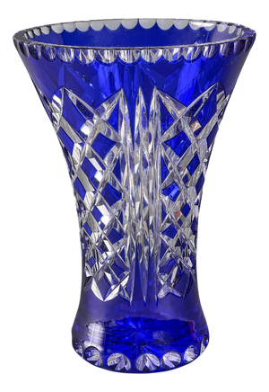 Vintage Bohemian Cut Crystal Vase, 1960s