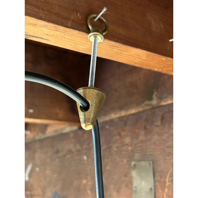 1970s Adjustable European Brass and Glass Chandelier For Sale In Los Angeles - Image 6 of 8