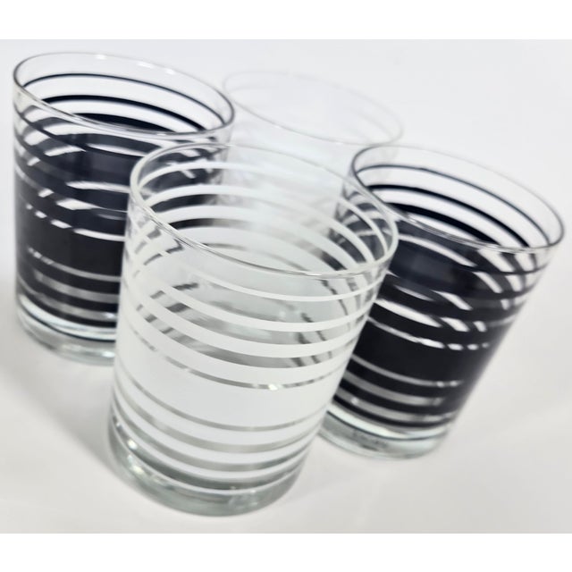 Nautical Striped Lowballs- Set of Four For Sale - Image 6 of 9