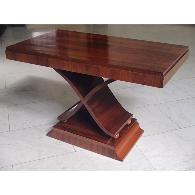 Art Deco Console Table with X-Shaped Legs, 1930s For Sale - Image 4 of 12
